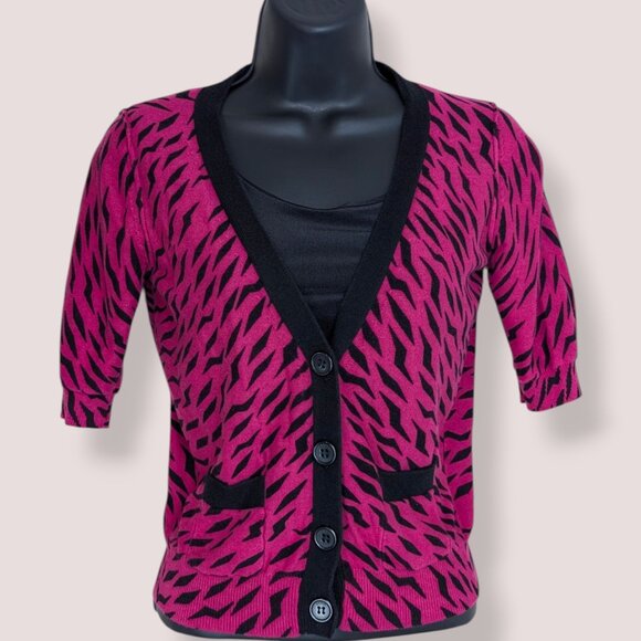 Sonia by Sonia Rykiel Pink & Black Pattern Sweater - Picture 1 of 9